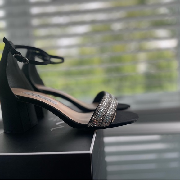 NINA satin sandals with sparking crystals  6.5 - Picture 5 of 11